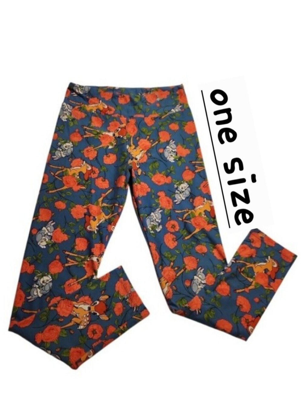 LuLaRoe Disney Leggings With Bambi & Thumper "Fun Forest" Print (OS)